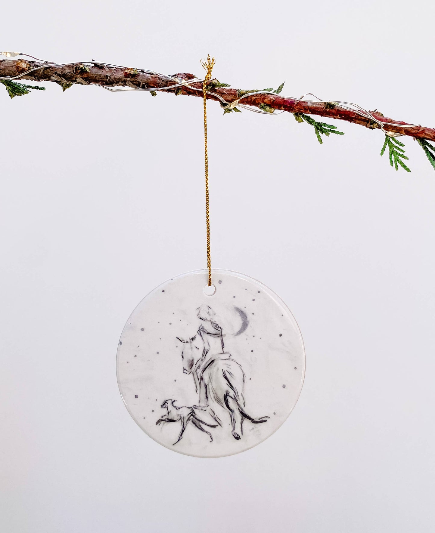Bettina Norton Artwork - Ceramic Horse Ornaments - Equestrian Christmas Decor BF