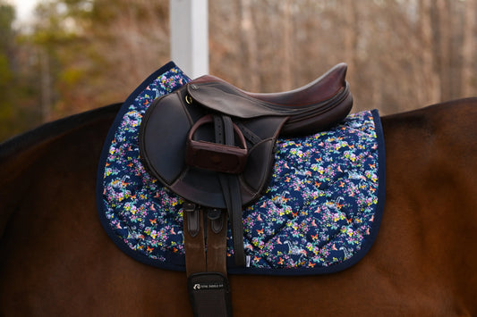 Pony Mac Blue Floral Saddle Pad