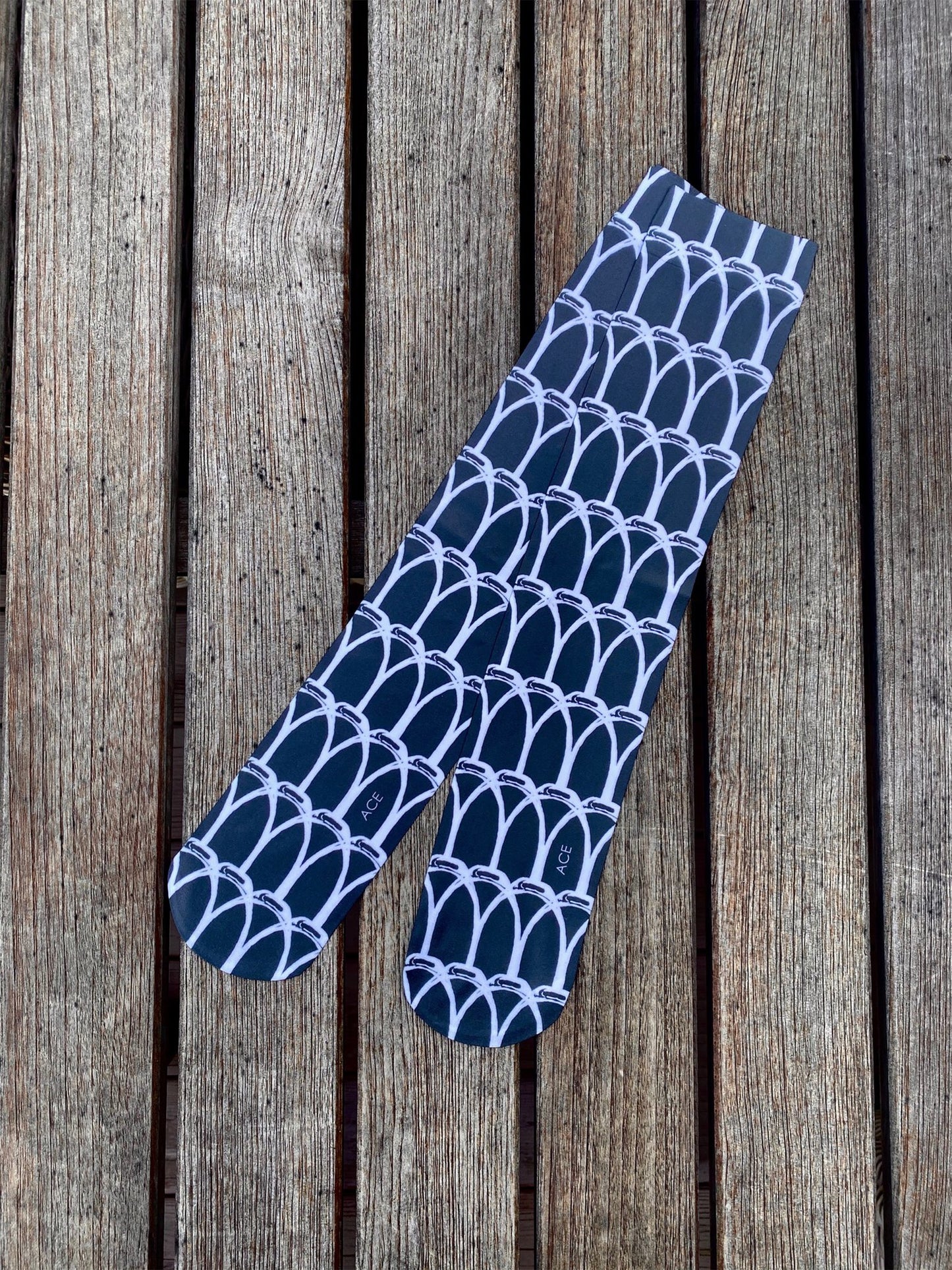 ACE Equestrian - Boot Socks (Grey Stirrups)