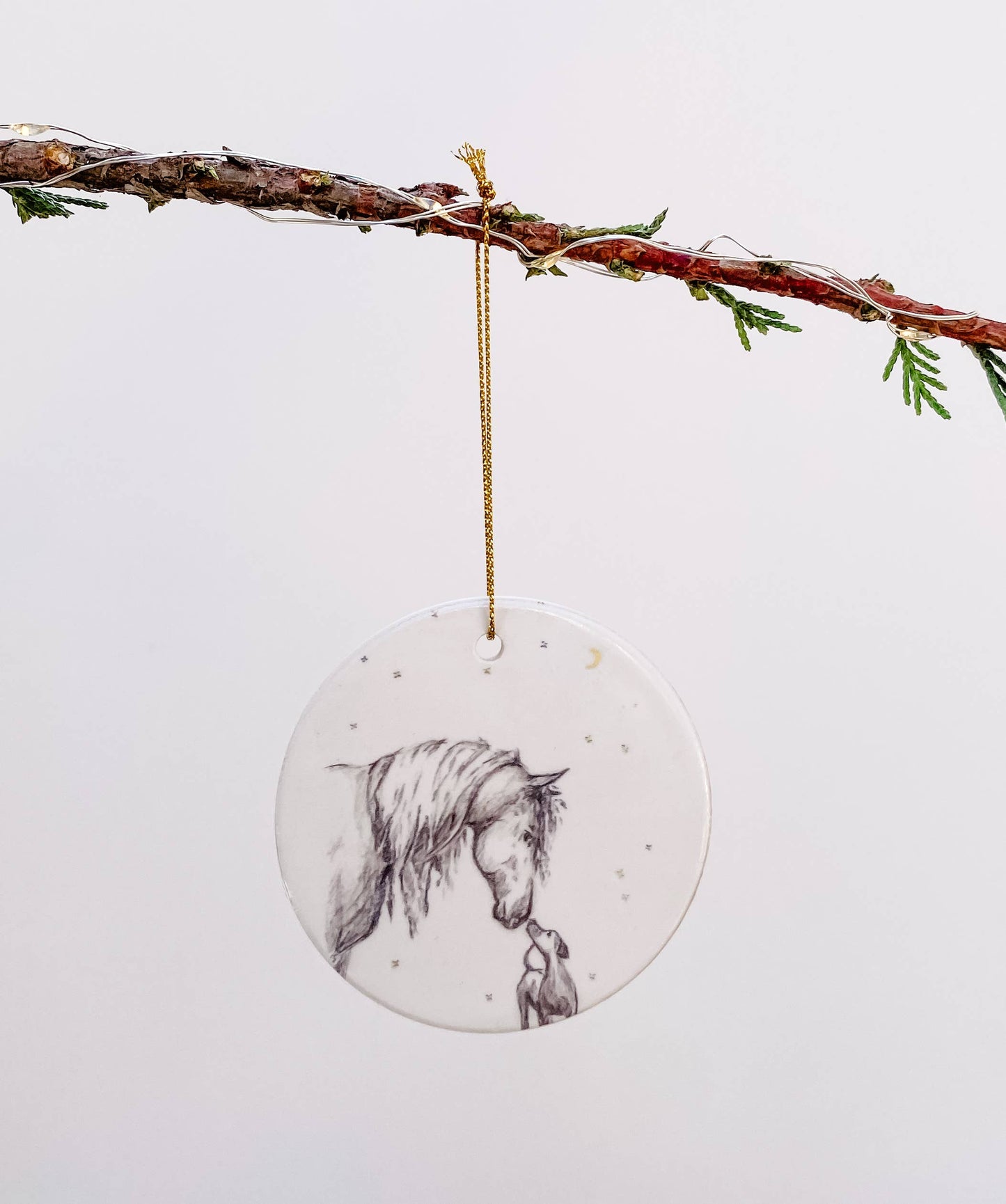 Bettina Norton Artwork - Ceramic Horse Ornaments - Equestrian Christmas Decor BF