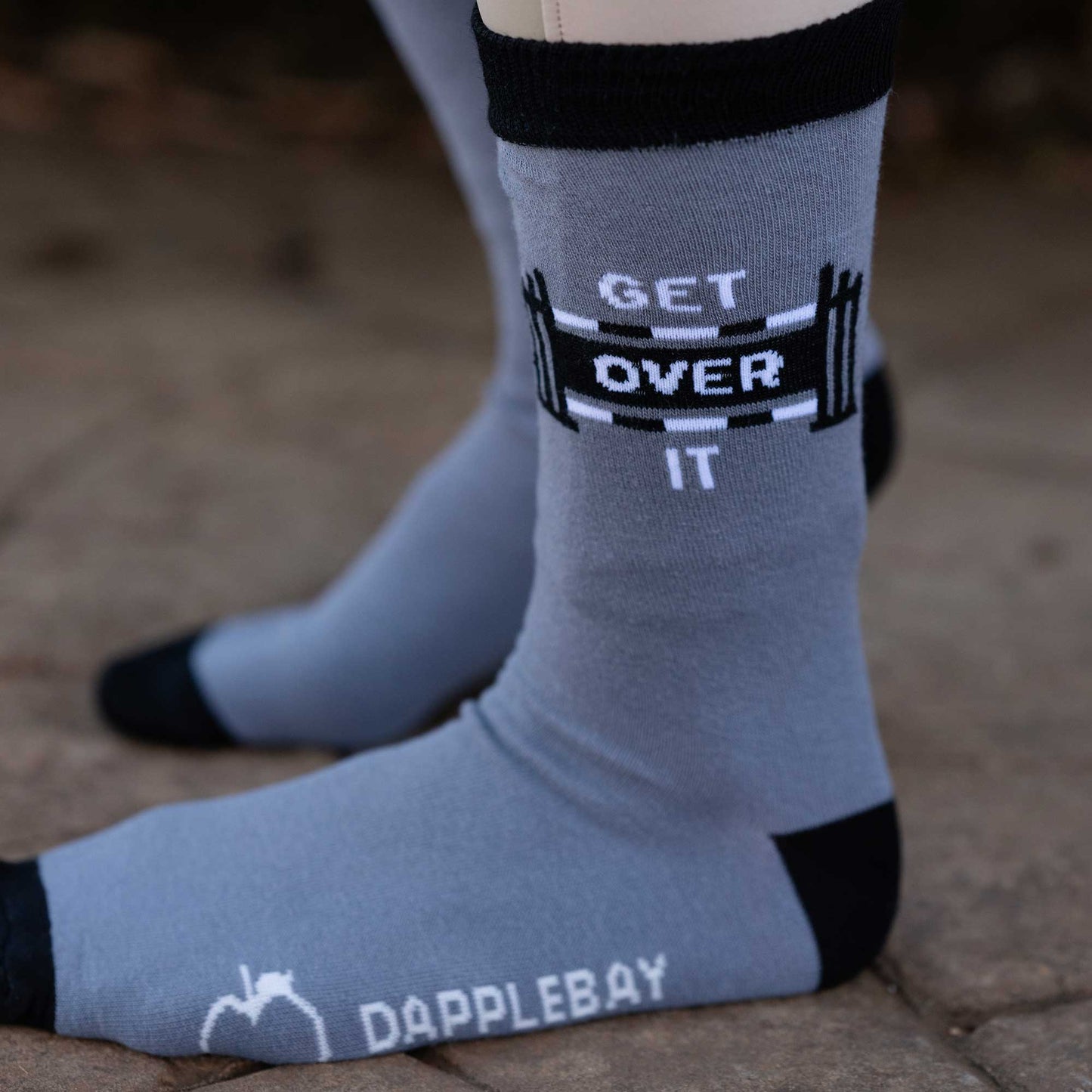 Dapplebay - Dapplebay Knit Crew Socks - Get Over It: Charcoal / One Size