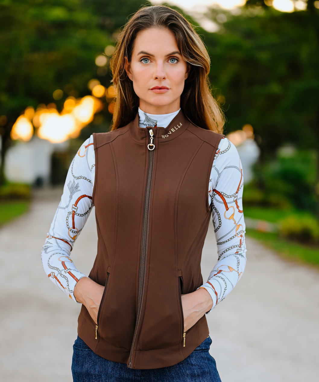 Novella Equestrian - The Sara Vest.: Cocoa Brown / XXS