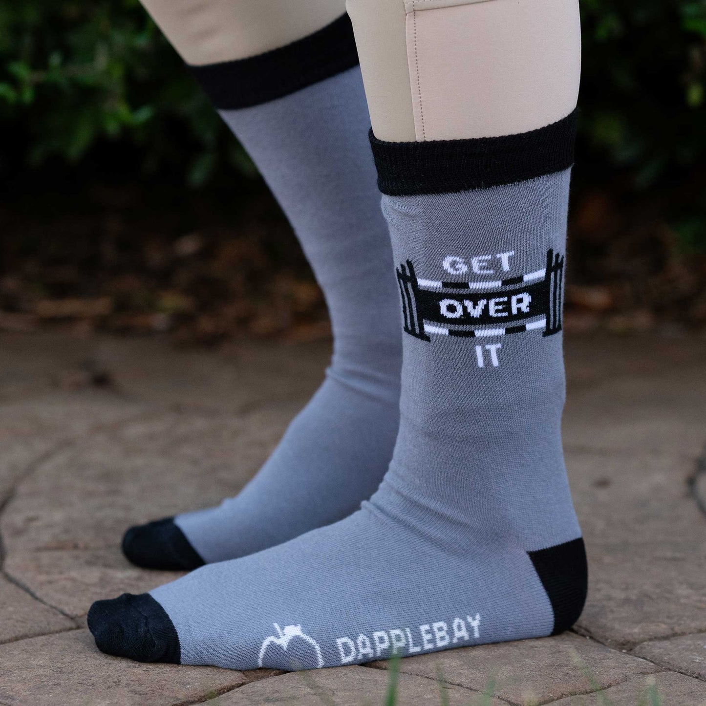 Dapplebay - Dapplebay Knit Crew Socks - Get Over It: Charcoal / One Size
