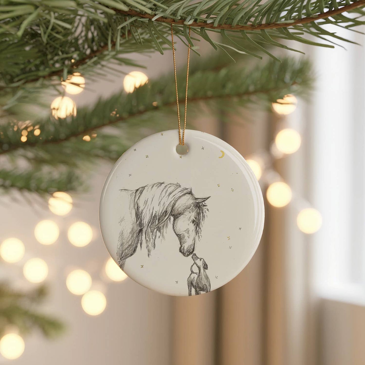 Bettina Norton Artwork - Ceramic Horse Ornaments - Equestrian Christmas Decor BF