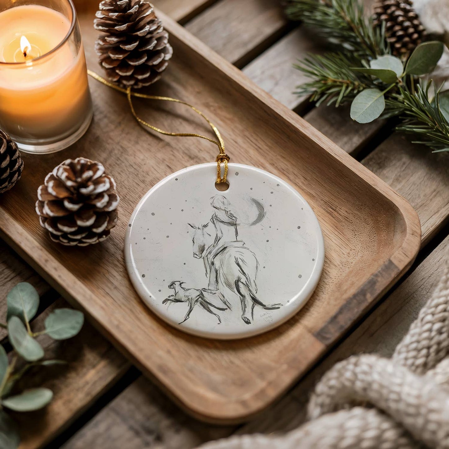 Bettina Norton Artwork - Ceramic Horse Ornaments - Equestrian Christmas Decor BF