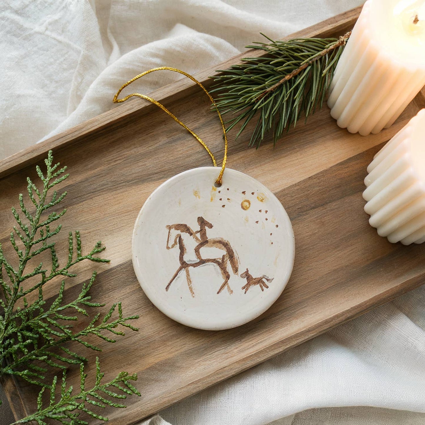 Bettina Norton Artwork - Ceramic Horse Ornaments - Equestrian Christmas Decor Swt Day