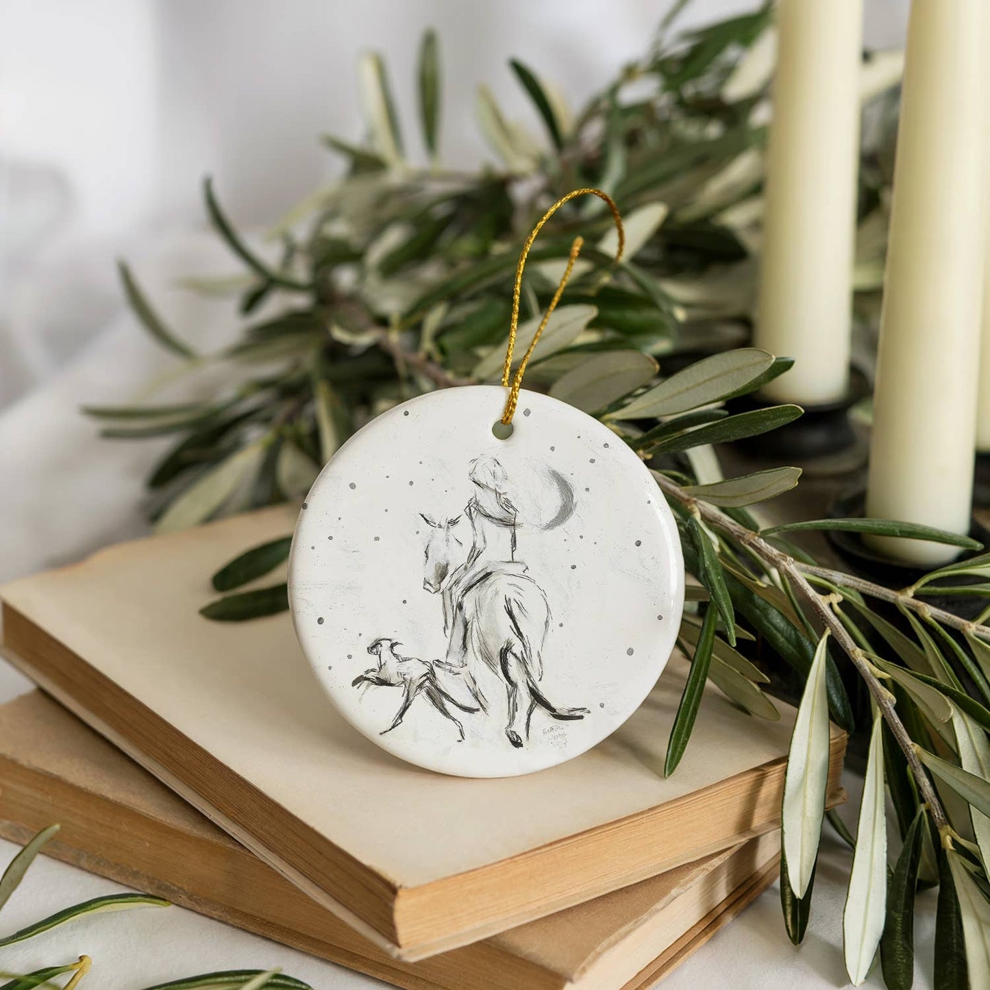 Bettina Norton Artwork - Ceramic Horse Ornaments - Equestrian Christmas Decor BF
