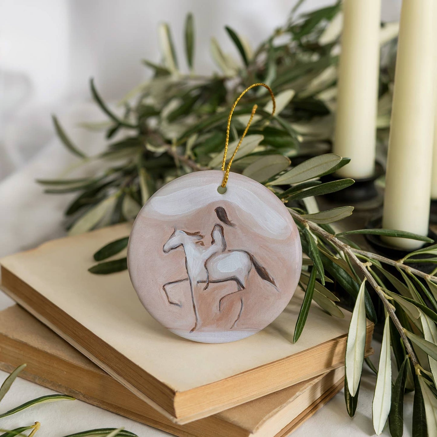Bettina Norton Artwork - Ceramic Horse Ornaments - Equestrian Christmas Decor BF