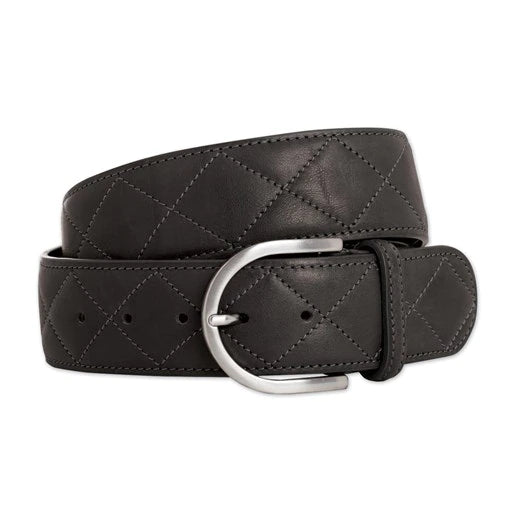 Quilted "C" Leather Belt