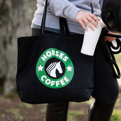 Horses & Coffee Tote Bag