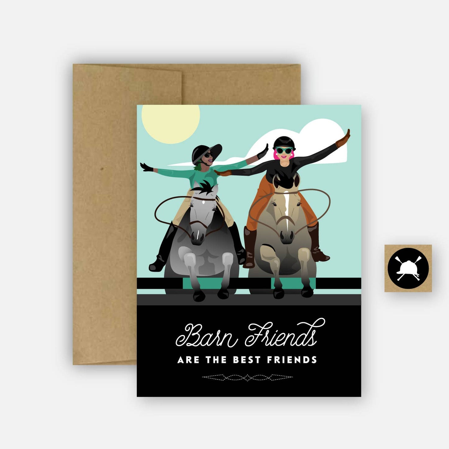 Hunt Seat Paper Co. - Barn Friends Equestrian Horse Greeting Card