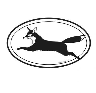 Horse Hollow Press - Oval Equestrian Horse Sticker: Running Fox