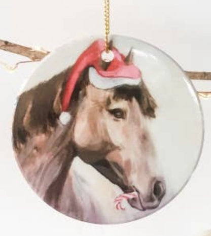 Bettina Norton Artwork - Santa Horse Ornaments