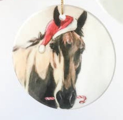 Bettina Norton Artwork - Santa Horse Ornaments