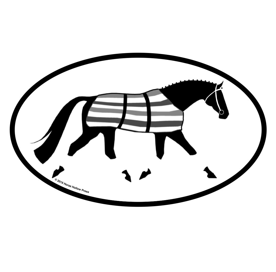 Horse Hollow Press - Oval Equestrian Horse Sticker: Nantucket Blanket