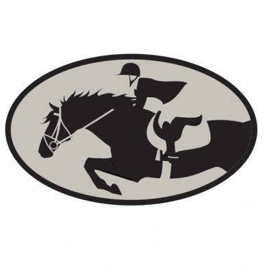 Horse Hollow Press - Oval Equestrian Horse Sticker: Grand Prix Jumper