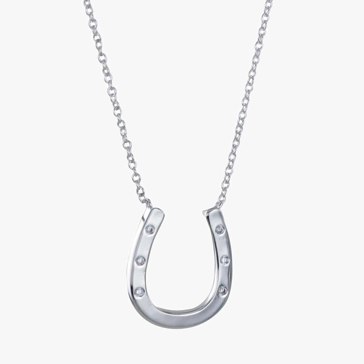 1/15 CT. T.W. Diamond Horseshoe Necklace in Sterling Silver with 18K Gold  Plate | Zales Outlet